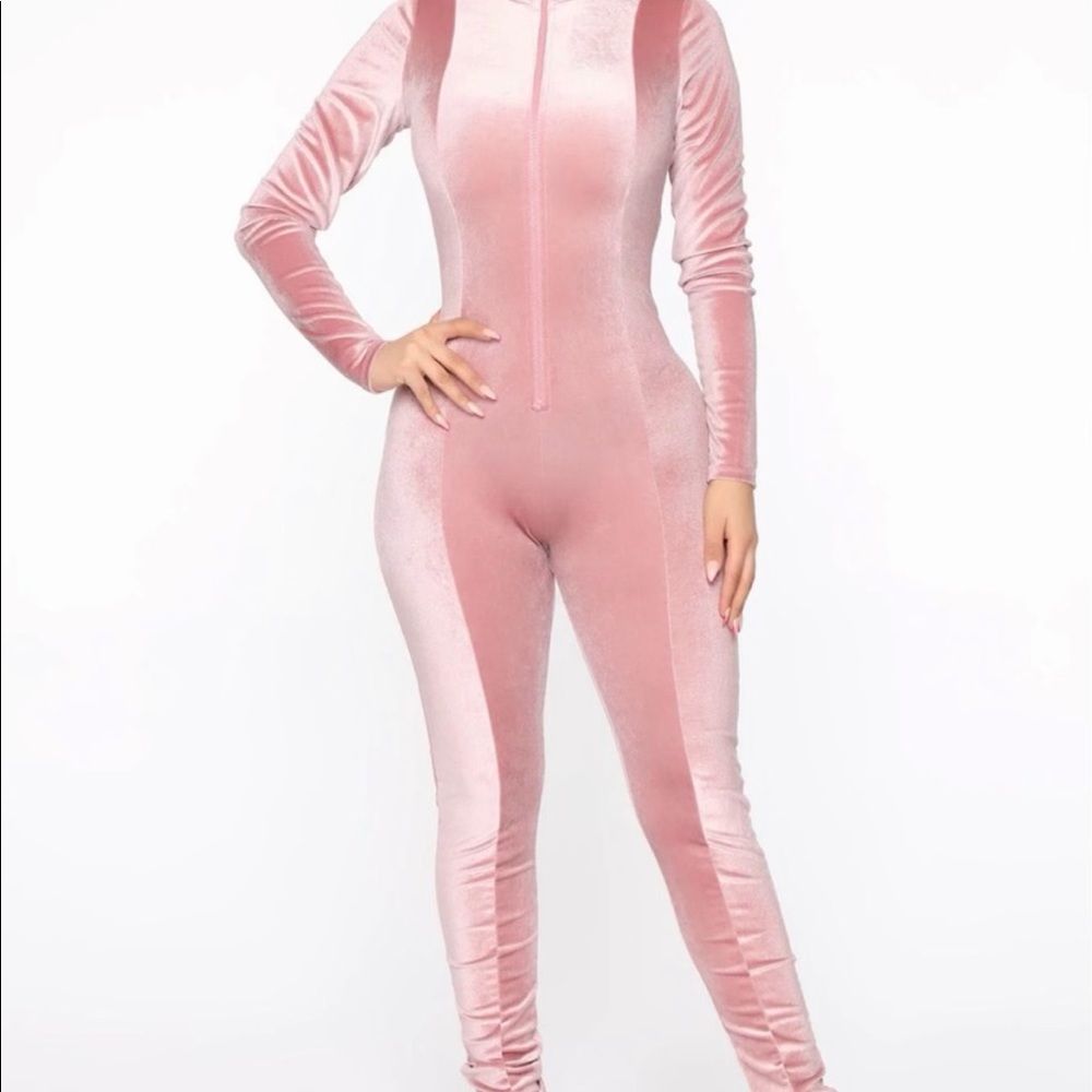 Chocolate Dream Velvet Jumpsuit - Mauve